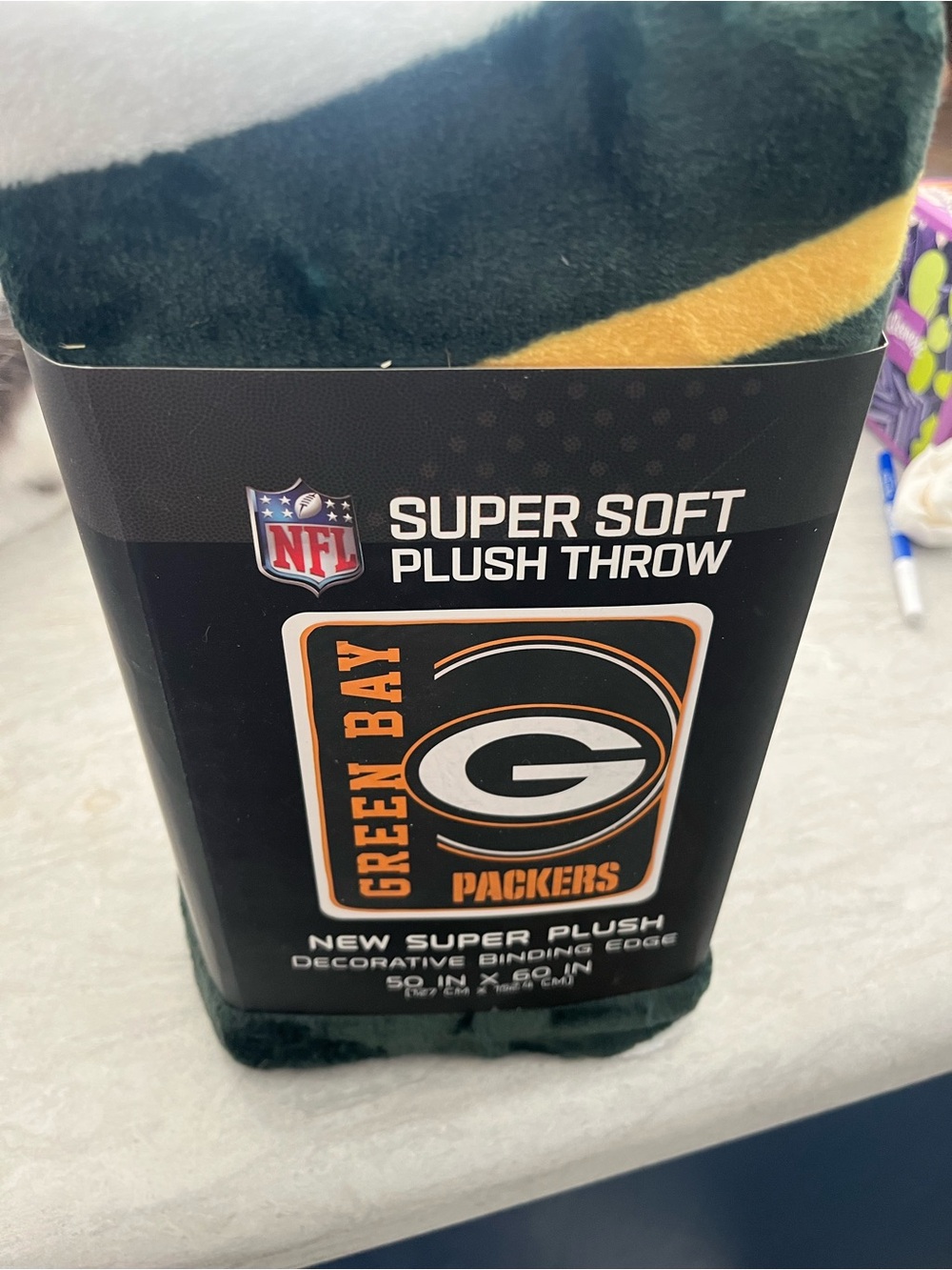 NFL Green and Gold Plush Team Throw Blanket